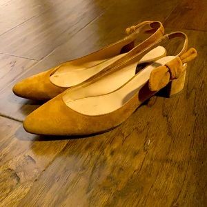 Suede sling back heels